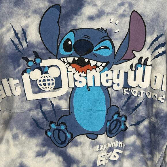 Disney Spirit Jersey Womens Extra Small Blue tie Dye Lilo Stitch Experiment 626 - Picture 5 of 12